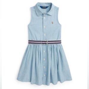 Ralph Lauren Belted Chambray Shirtdress Size 12 Months